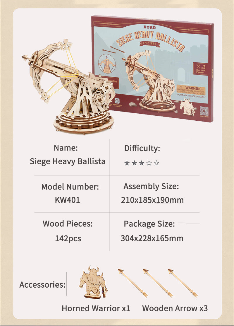 3D Heavy Ballista Wooden Puzzle