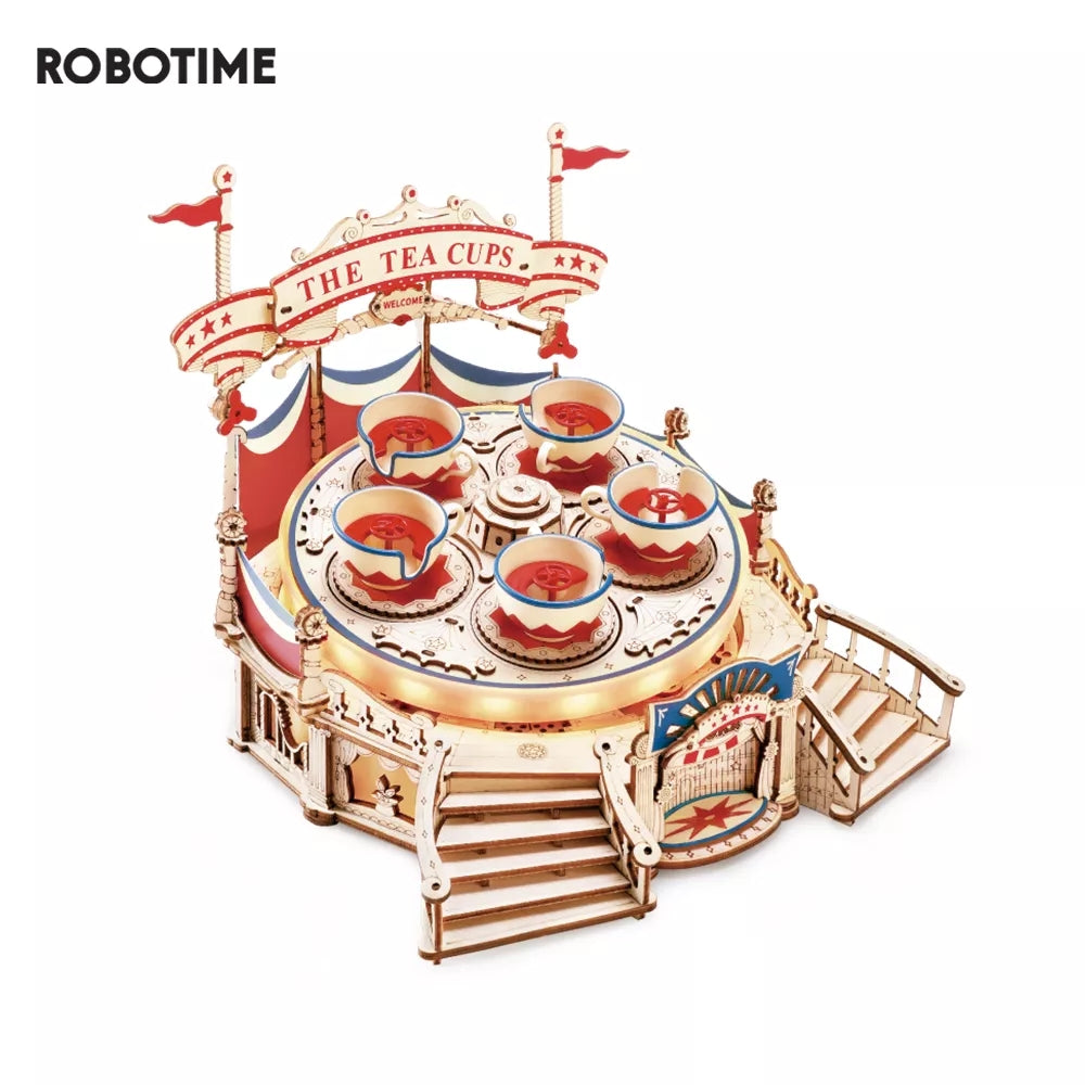 3D Tea Cup Amusement Park Wooden Puzzle