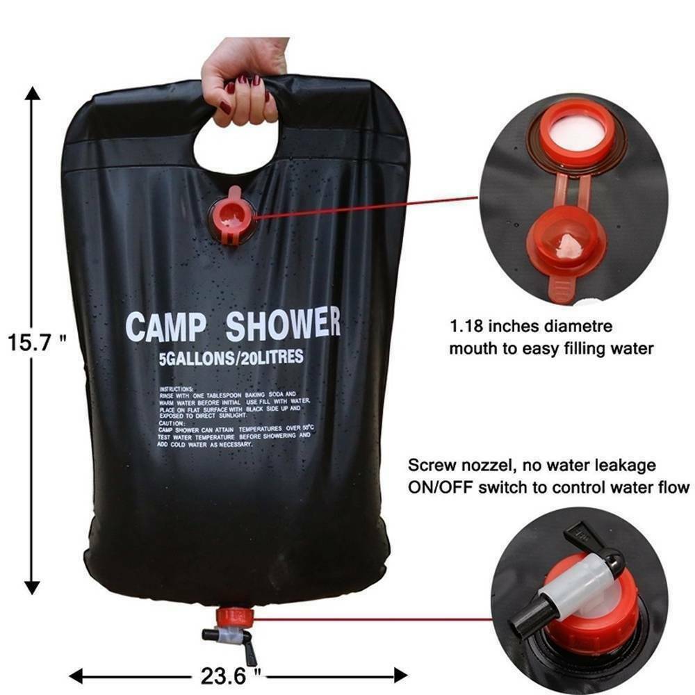 Solar Heated Portable Camping Shower Bag