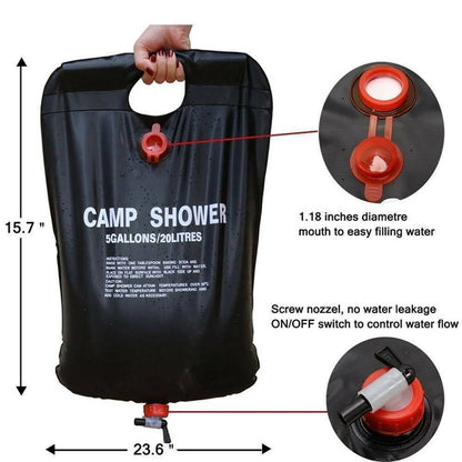 Solar Heated Portable Camping Shower Bag