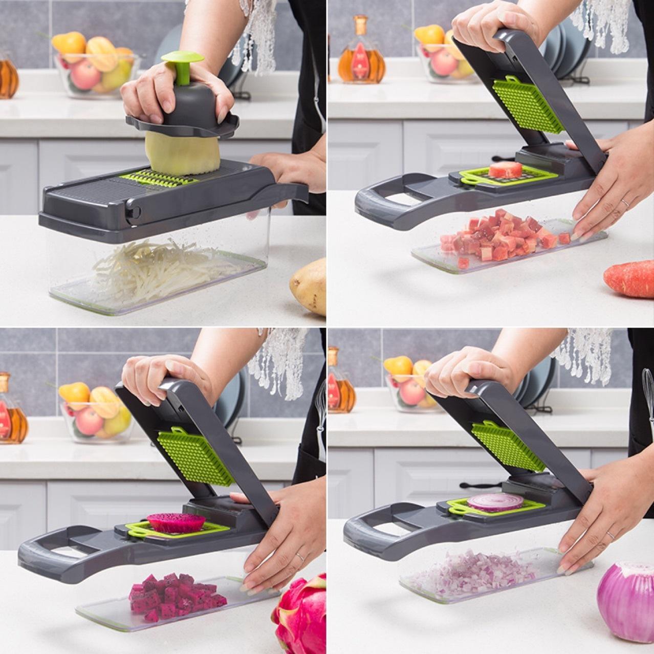 Multi-Blade Master: 12-in-1 Vegetable Slicer & Chopper