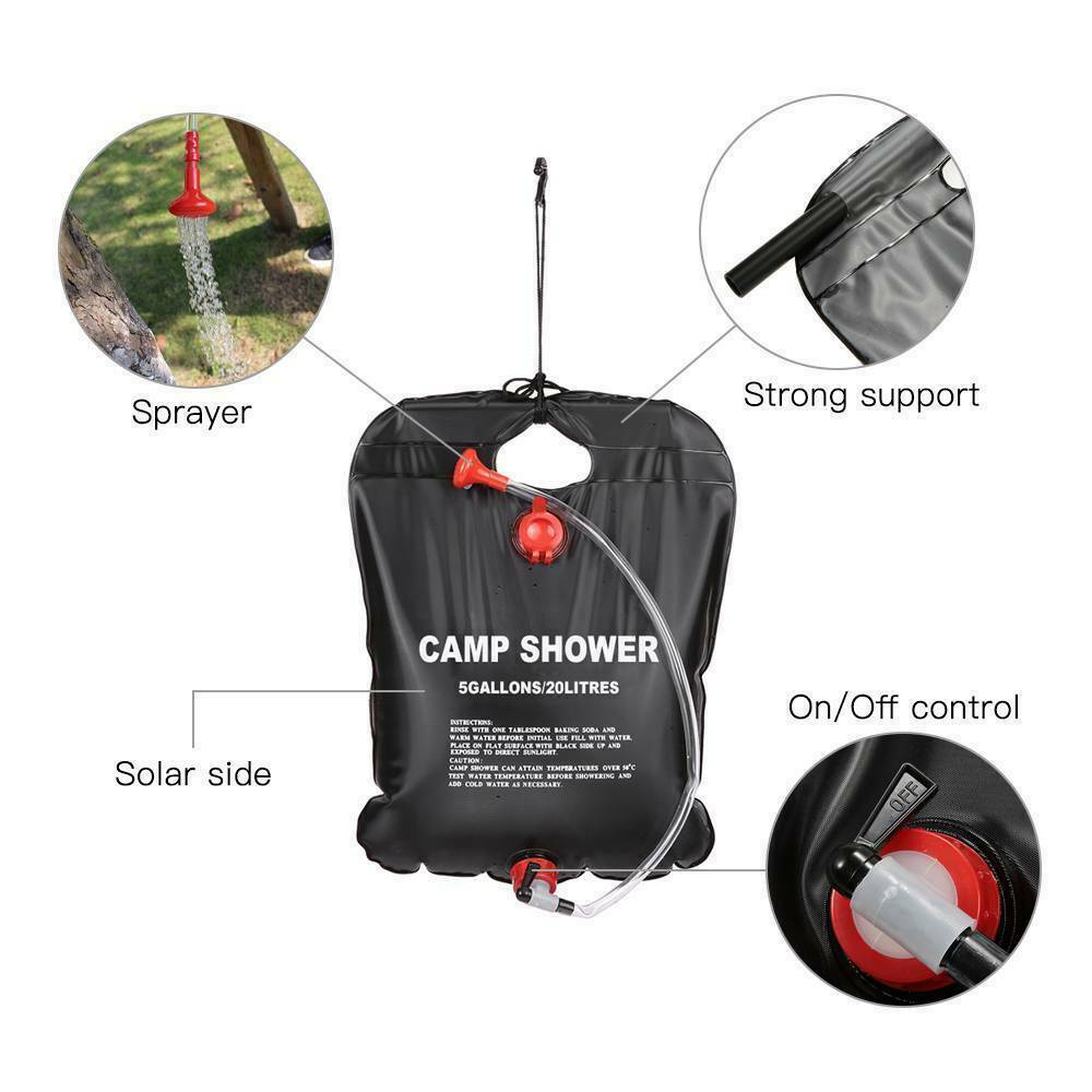 Solar Heated Portable Camping Shower Bag