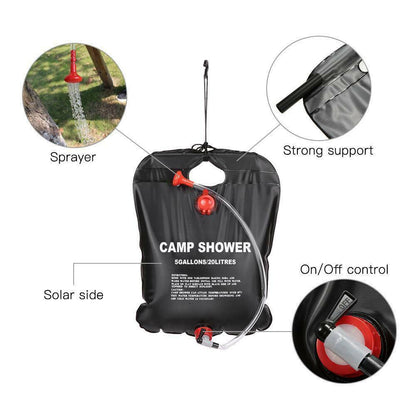 Solar Heated Portable Camping Shower Bag